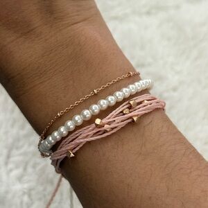Pura Vida Rose Gold & Pearl Bracelet Set